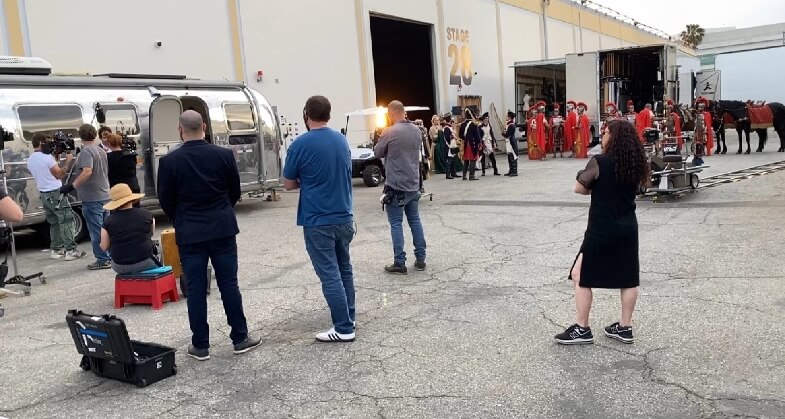 infinity filming on set